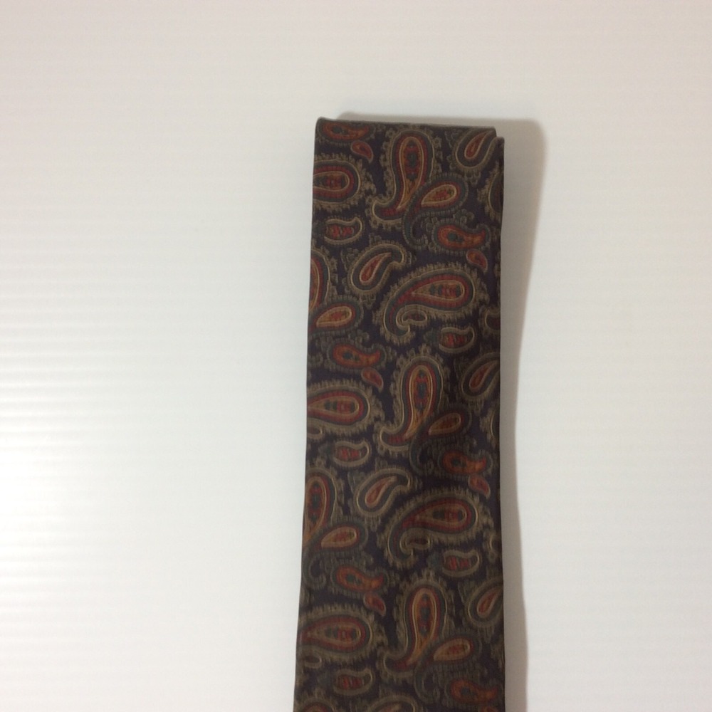Hathaway MENS TIE NECKTIE 3.5  in  USA All Silk Black Brown Burgundy Blue Gold - Picture 3 of 12